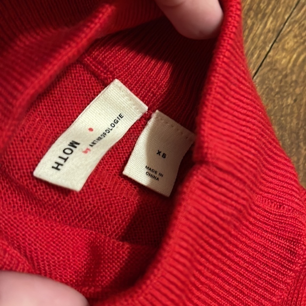 Moth By Anthropologie Red Wool Blend Mock Turtlen… - image 2